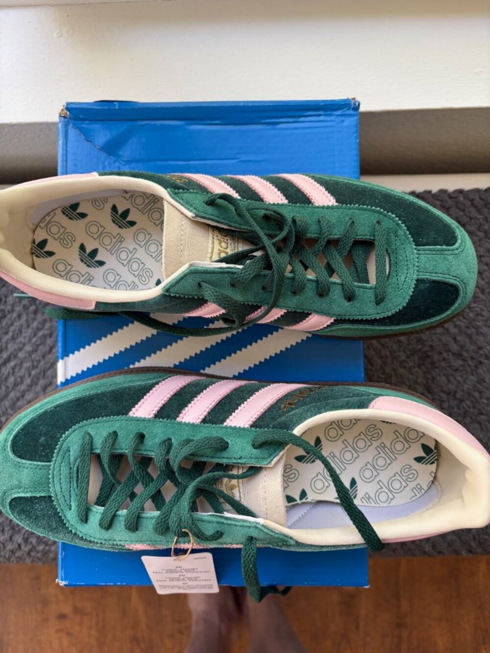 Adidas Handball Spezial - Green & Pink Velvet, size 9.5 - Picture 6 of 6